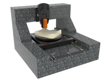 5-axis air bearing positioning system | ball screw, EDLM, stepper motor, profile rail, air bearing | travel XYZ 200 x 620 x 100 mm, RyRz 165° x 360° - XYZ Tip-Tilt System