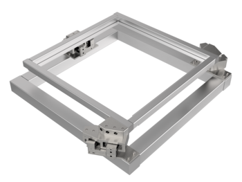 MP700-3 Flat 3D Aligner | XYRz linear motor, air bearing | Aperture 730 mm | Load 28 kg | Travel 5 x 5 mm x 5°