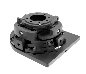 MP220-4 Miniature XY-Phi-Delta Positioning System, Cardan on XY Aperture Stage | Hexapod Alternative | Travel XY 10 mm Rx Ry 4° | High Loads up to 10 kg