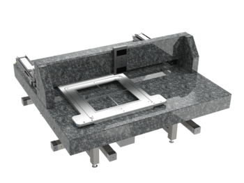 XY-2Z 4-Achs-Gantry mit Apertur | XY Linearmotor, Profilschiene, Luftlager | Z Kugelgewinde, DC-Motor | Hub 600 x 600 x 100 x 100 mm