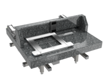 XY-2Z 4-Axis Gantry with aperture | XY linear motor, profile rail, air bearing | Z ball screw, DC motor | Travel 600 x 600 x 100 x 100 mm