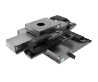 XY-Phi positioning system with 66 mm aperture (clean room) | XY linear motor, profile rail | Phi belt, DC Motor | Travel 300 x 300 mm x 360°