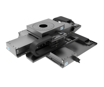 XY-Phi Positioniersystem mit 66 mm Apertur (Reinraum) | XY Linearmotor, Profilschiene | Phi Zahnriemen, DC-Motor | Hub 300 x 300 mm x 360° - Kombinationen aus Industrieachsen